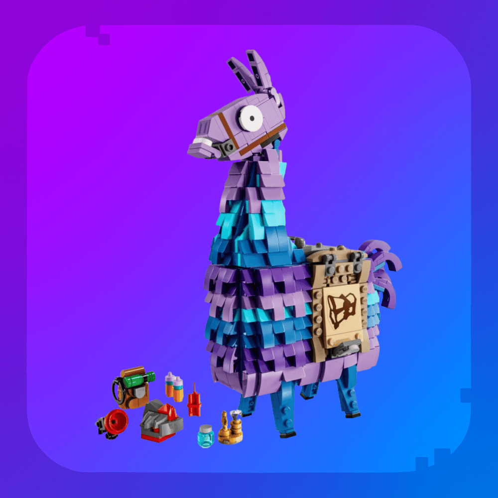 LEGO® Fortnite Supply Llama (77071), paarse lama met voorwerpen uit het spel