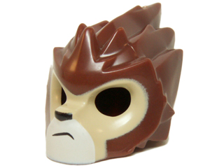 Part 11129pb08 - Minifigure, Headgear Mask Lion with Tan Face and Crooked Frown Pattern - De BrickPlaats