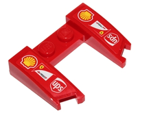 Part 11291pb01 - Wedge 3 x 4 x 2/3 Curved with Cutout with Shell, UPS and Scuderia Ferrari Logos Pattern (Stickers) - Set 40190 - De BrickPlaats