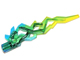 Part 11302pb01 - Hero Factory Weapon Accessory, Flame / Lightning Bolt with Axle Hole with Marbled Trans-Yellow Pattern - De BrickPlaats