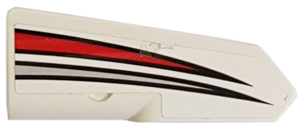 Part 11947pb044 - Technic, Panel Fairing #22 Very Small Smooth, Side A with Red and Silver Tapered Stripes Pattern (Sticker) - Set 42057 - De BrickPlaats