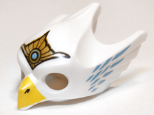 Part 12549pb04 - Minifigure, Headgear Mask Bird / Eagle with Yellow Beak, Gold Tiara, and Medium Blue Feathers Pattern - De BrickPlaats