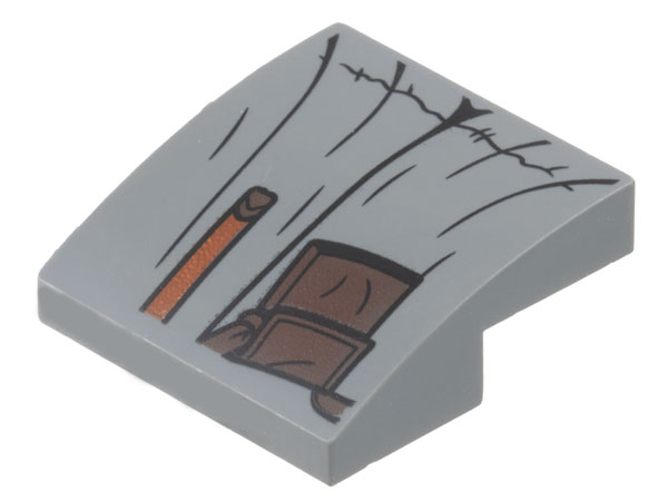 Part 15068pb470 - Slope, Curved 2 x 2 x 2/3 with Robe, Dark Brown Pouch, and Reddish Brown Belt Pattern (Gandalf Robe) - De BrickPlaats