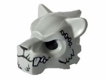 Part 15083pb04 - Minifigure, Headgear Mask Tiger with White Fangs, Fur, Purple Sinew Patches and Stitches Pattern - De BrickPlaats