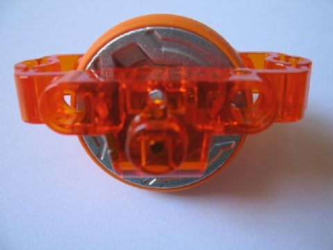 Part 15103c02 - Technic Brick 3 x 6 x 2 with Metal Flywheel and Orange Tire (Chima Rip Cord Base) - De BrickPlaats