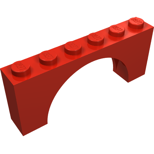 Part 15254 - Arch 1 x 6 x 2 - Medium Thick Top without Reinforced Underside - De BrickPlaats