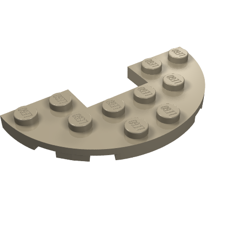 Part 18646 - Plate, Round Half 3 x 6 with 1 x 2 Cutout - De BrickPlaats
