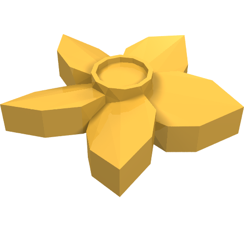 Part 18853 - Friends Accessories Hair Decoration, Flower with Pointed Petals and Small Pin - De BrickPlaats