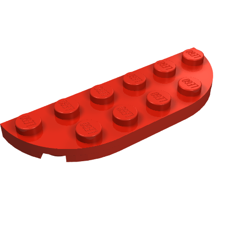 Part 18980 - Plate, Round Corner 2 x 6 Double - De BrickPlaats