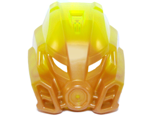 Part 19082pb01 - Bionicle Mask of Stone with Marbled Trans-Neon Green Pattern - De BrickPlaats