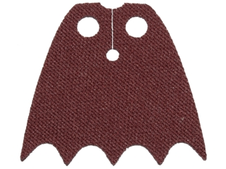 Part 19185 - Minifigure Cape Cloth with Top Holes and Scalloped 5 Points Bottom (Batman), Long, Circle Neck Cut - Spongy Stretchable Fabric - De BrickPlaats