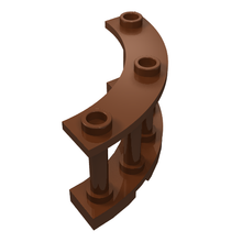 Part 21229 - Fence 4 x 4 x 2 Quarter Round Spindled with 3 Studs - De BrickPlaats