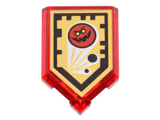 Part 22385pb026 - Tile, Modified 2 x 3 Pentagonal with Nexo Power Shield Pattern - Globlin Attack - De BrickPlaats