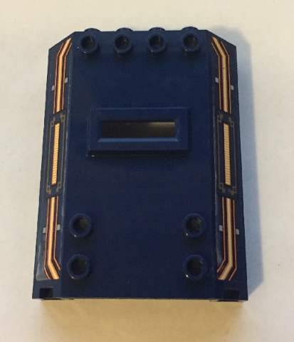 Part 22387pb002 - Panel 2 x 6 x 6 with Window Slot with Orange and White Bars and Orange Circuitry Pattern (Stickers) - Sets 70317 / 70324 - De BrickPlaats