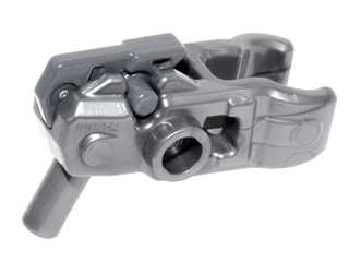 Part 22487c01 - Minifigure, Weapon Gun, Mini Blaster / Shooter for Bar Arrows with Dark Bluish Gray Trigger (22487 / 15392) - De BrickPlaats