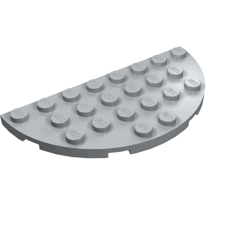 Part 22888 - Plate, Round Half 4 x 8 - De BrickPlaats
