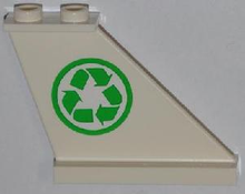 Part 2340pb045R - Tail 4 x 1 x 3 with Recycling Arrows on Right Side Pattern (Sticker) - Set 4432 - De BrickPlaats