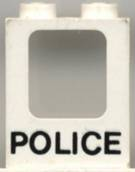 Part 2377pb01 - Window 1 x 2 x 2 Plane with 'POLICE' Pattern - De BrickPlaats