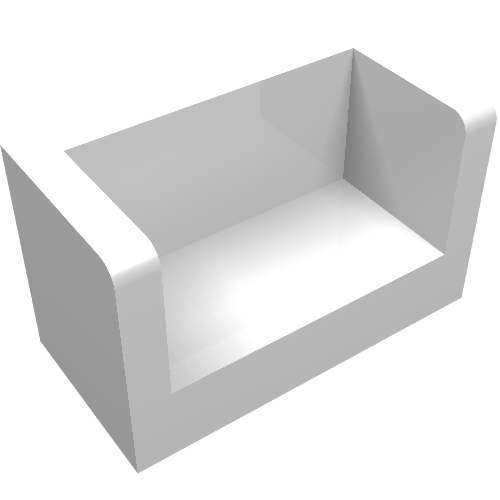 Part 23969 - Panel 1 x 2 x 1 with Rounded Corners and 2 Sides - De BrickPlaats