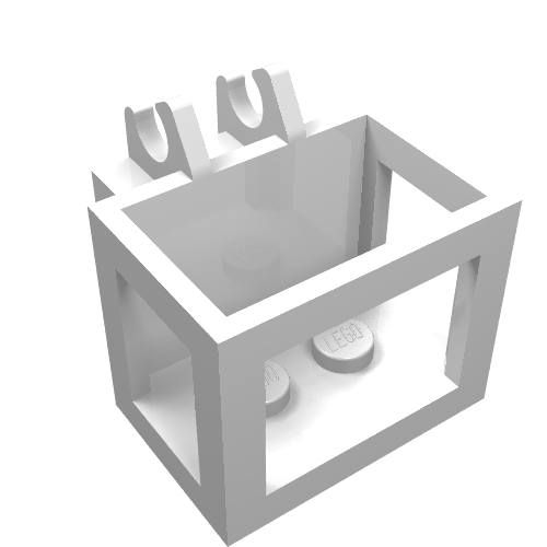 Part 2424 - Crane Bucket Lift Basket 2 x 3 x 2 with Non-Locking Hinge Fingers - De BrickPlaats