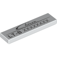 Part 2431pb0521 - Tile 1 x 4 with 'Chiron LT-B' and Variable Code Pattern - De BrickPlaats