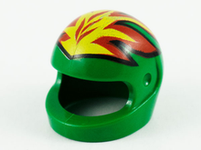 Part 2446px5 - Minifigure, Headgear Helmet Motorcycle (Standard) with Yellow and Red Flames Pattern - De BrickPlaats