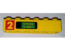 Part 2456pb013 - Brick 2 x 6 with Number 2 and '034:06 518:07' Pattern on Both Sides (Stickers) - Set 1256 - De BrickPlaats