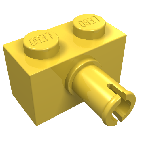 Part 2458 - Brick, Modified 1 x 2 with Pin - De BrickPlaats