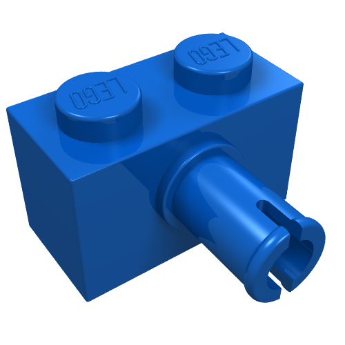 Part 2458 - Brick, Modified 1 x 2 with Pin - De BrickPlaats
