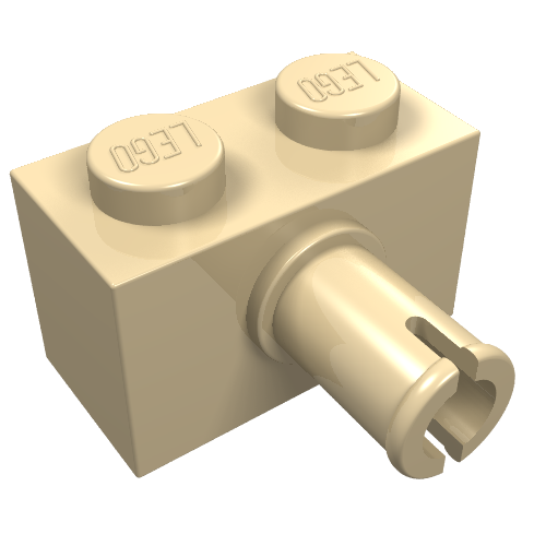 Part 2458 - Brick, Modified 1 x 2 with Pin - De BrickPlaats