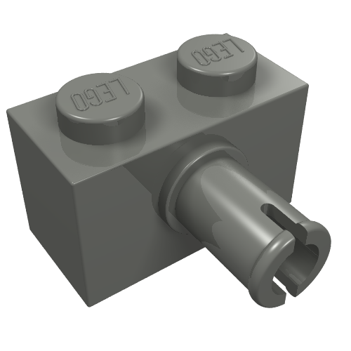 Part 2458 - Brick, Modified 1 x 2 with Pin - De BrickPlaats