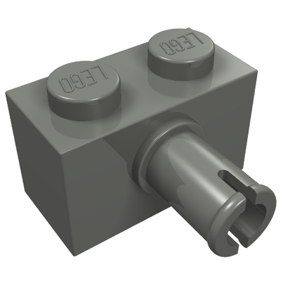 Part 2458 - Brick, Modified 1 x 2 with Pin - De BrickPlaats