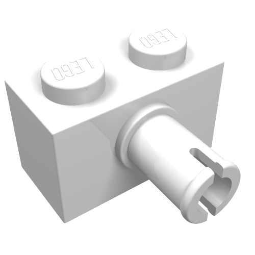Part 2458 - Brick, Modified 1 x 2 with Pin - De BrickPlaats