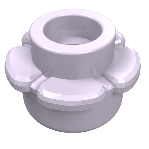 Part 24866 - Plate, Round 1 x 1 with Flower Edge (5 Petals) - De BrickPlaats