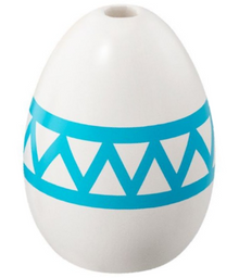 Part 24946pb01 - Egg with Small Pin Hole with Medium Azure Lines and Zigzag Pattern - De BrickPlaats