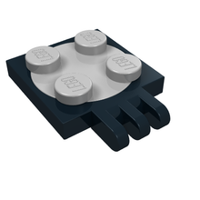 Part 251c01 - Turntable 2 x 2 Plate with Hinge with 3 Fingers with Light Gray Top (251 / 3679) - De BrickPlaats