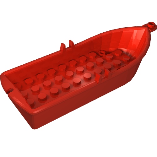 Part 2551 - Boat, 14 x 5 x 2 with Oarlocks and 2 Hollow Inside Studs - De BrickPlaats