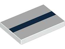 Part 26603pb032 - Tile 2 x 3 with Dark Blue Stripe Pattern - De BrickPlaats