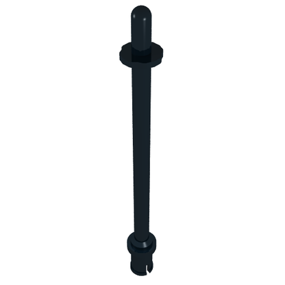 Part 2714a - Bar 8L with Stop Rings and Pin (Technic, Figure Accessory Ski Pole) - Rounded End - De BrickPlaats