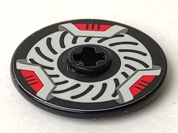 Part 2723pb001 - Technic, Disk 3 x 3 with Disk Brake Red Caliper Pattern (Sticker) - Set 8520 - De BrickPlaats