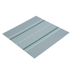 Part 2358pb04 - Baseplate, Road 32 x 32 7-Stud Straight with Road with Green Lines and White Sidelines Pattern