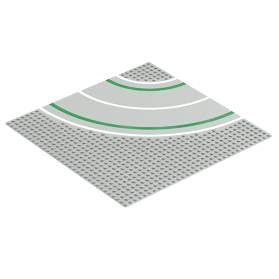 Part 2359p01 - Baseplate, Road 32 x 32 7-Stud Curve with Road Pattern