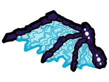 Part 29053a - Plastic Wing with Dark Purple Bony Spines and Light Aqua Electric Veins Pattern - De BrickPlaats