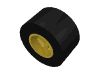 Part 30027ac01 - Wheel 8mm D. x 9mm for Slicks, Hole Round for Wheels Holder Pin with Black Tire Smooth Small Wide Slick (30027a / 30028) - De BrickPlaats