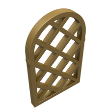 Part 30046 - Pane for Window 1 x 2 x 2 2/3 Lattice Diamond with Rounded Top - De BrickPlaats