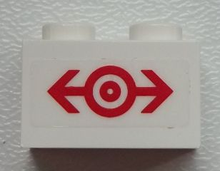 Part 3004pb134 - Brick 1 x 2 with Train Logo Red Medium Pattern (Sticker) - Set 60051 - De BrickPlaats