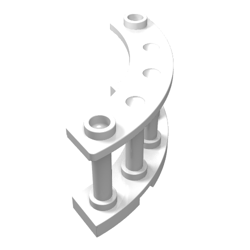 Part 30056 - Fence 4 x 4 x 2 Quarter Round Spindled with 2 Studs - De BrickPlaats