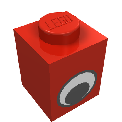 Part 3005pe1 - Brick 1 x 1 with Eye Simple Black and White Pattern - De BrickPlaats