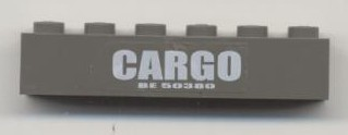 Part 3009pb110 - Brick 1 x 6 with 'CARGO' and 'BE 50380' Pattern (Sticker) - Set 4514 - De BrickPlaats