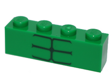 Part 3010pb205 - Brick 1 x 4 with 6 Black Stripes Pattern - De BrickPlaats